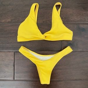 Zaful textured yellow bikini